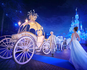 Sprookjeshuwelijk in Disneyland nu met betoverende koets