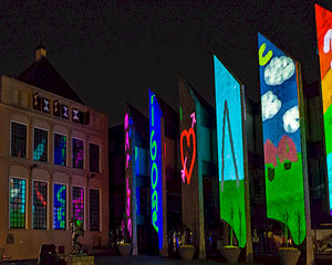 Digitale creativiteit door Showdesign op stadhuis Zwolle