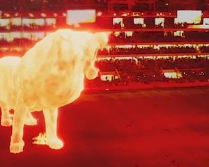 Hologram leeuw bij opening stadion blijkt... geen hologram te zijn