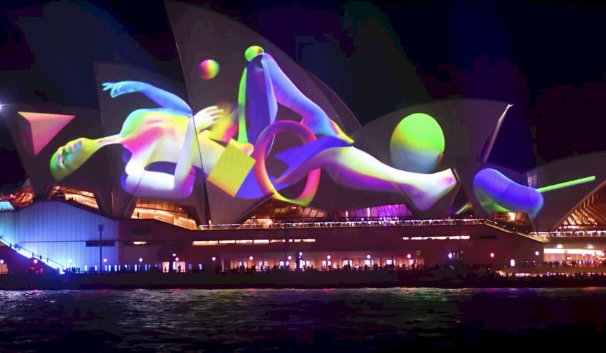 Video: Indrukwekkende lichtshow in Sydney Video: Indrukwekkende lichtshow in Sydney